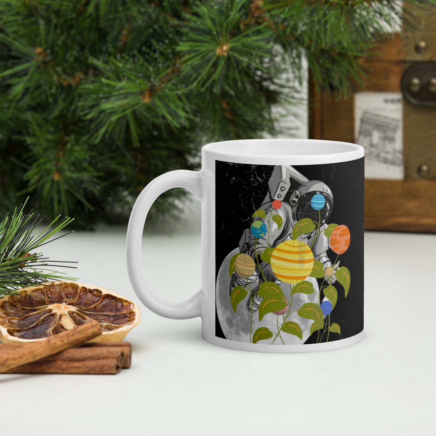 Searching for life in space - White glossy mug