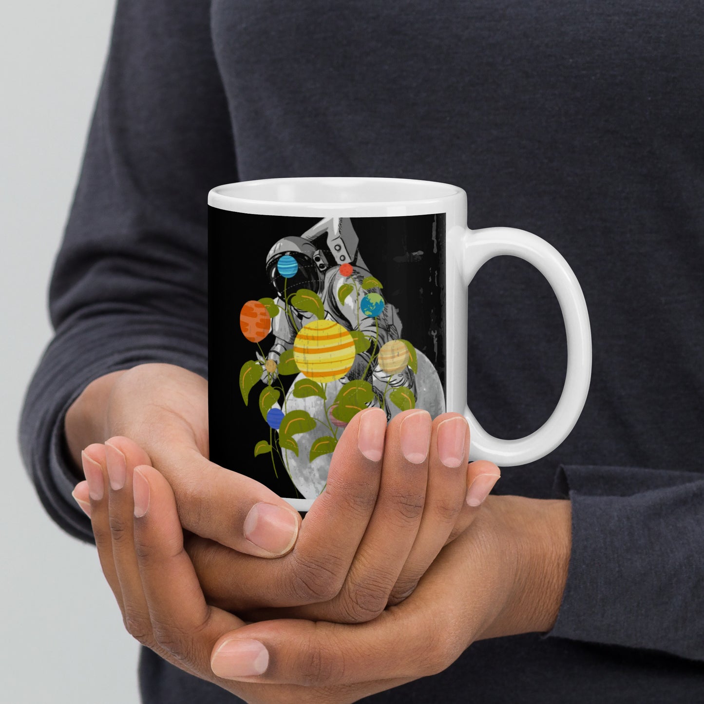 Searching for life in space - White glossy mug