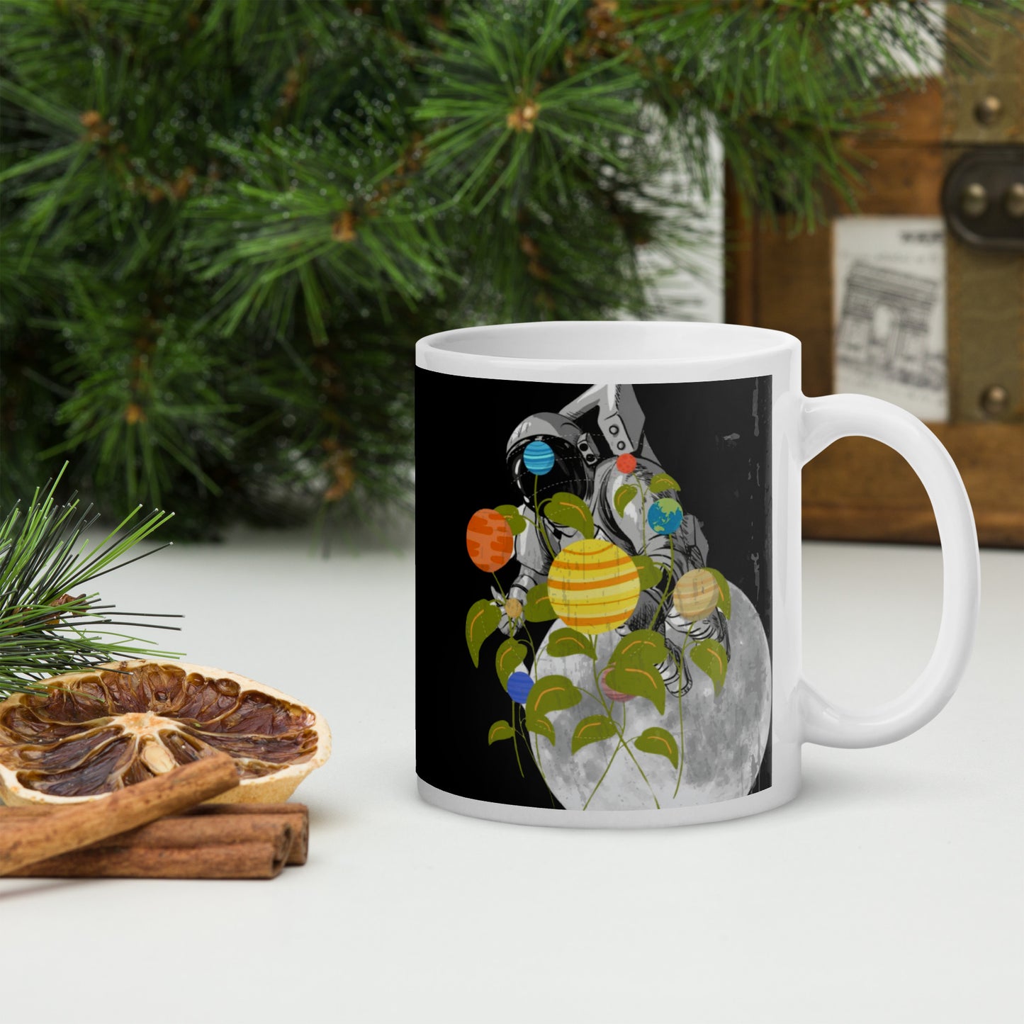 Searching for life in space - White glossy mug