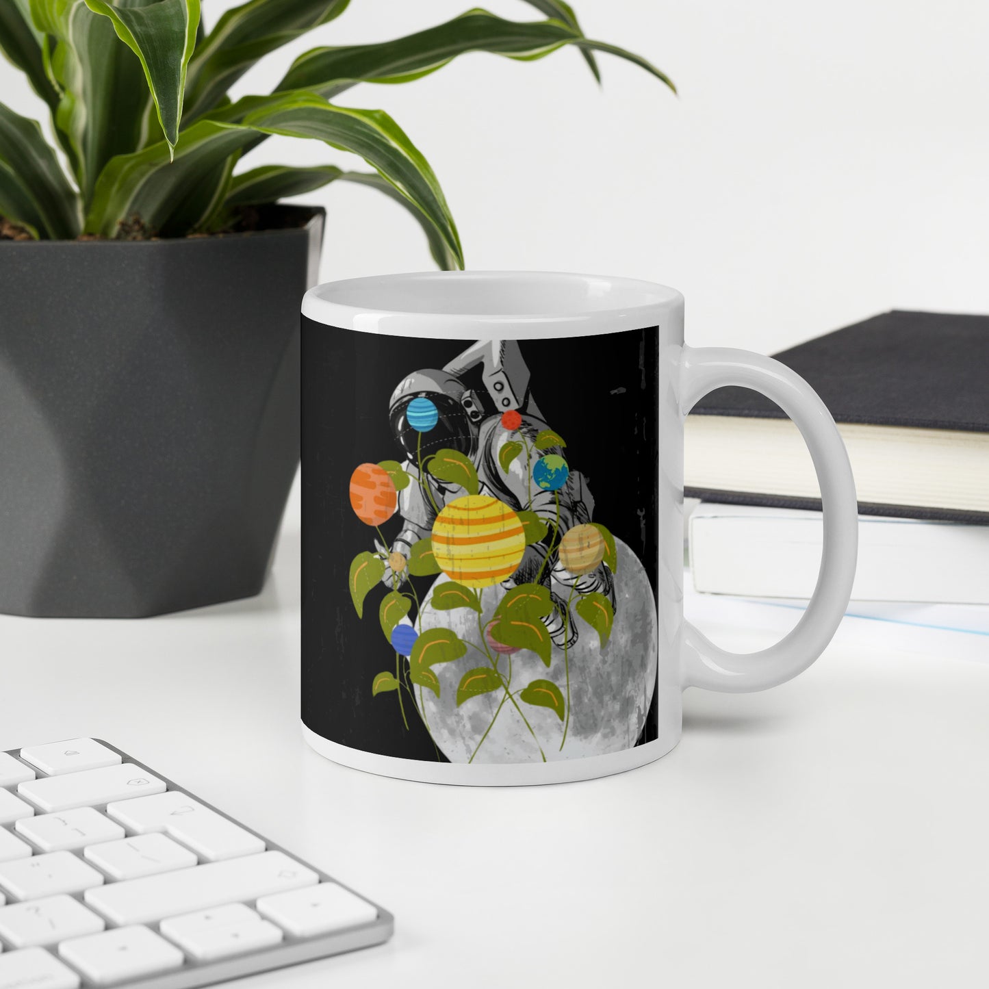 Searching for life in space - White glossy mug