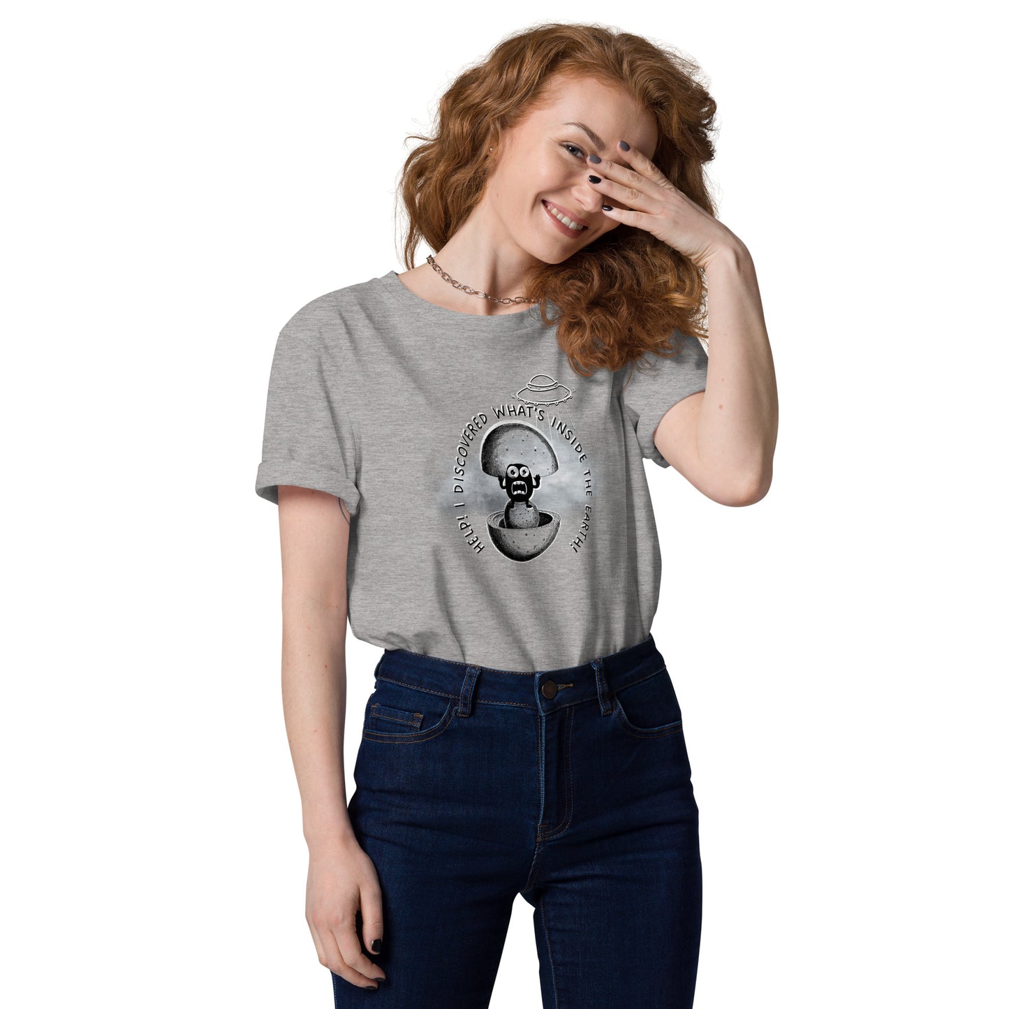 I discovered what's inside the Earth! - Unisex organic cotton t-shirt