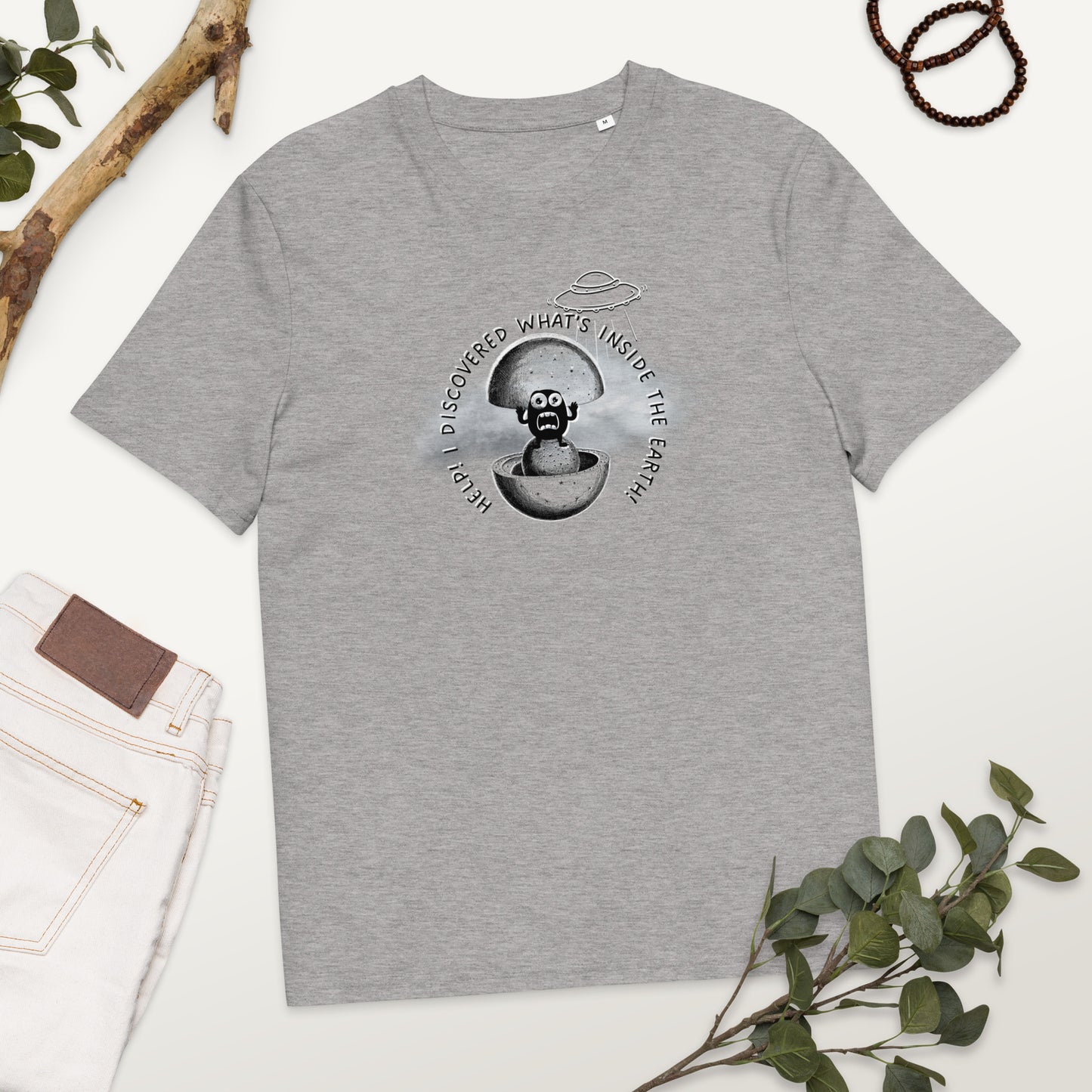 I discovered what's inside the Earth! - Unisex organic cotton t-shirt