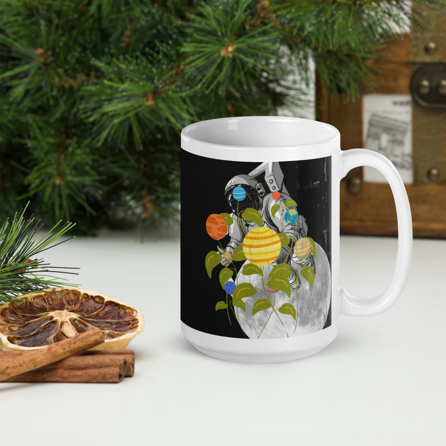 Searching for life in space - White glossy mug