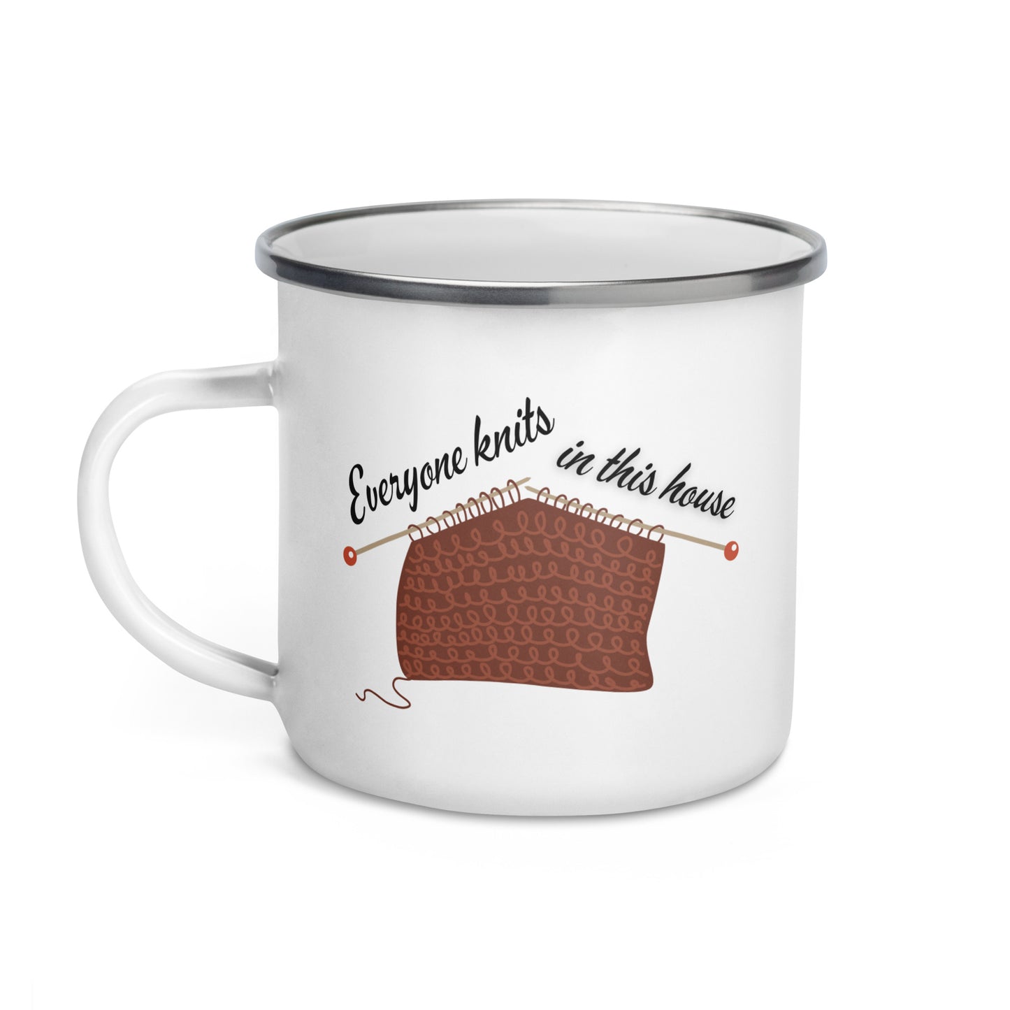 Everyone knits in this house - Enamel Mug