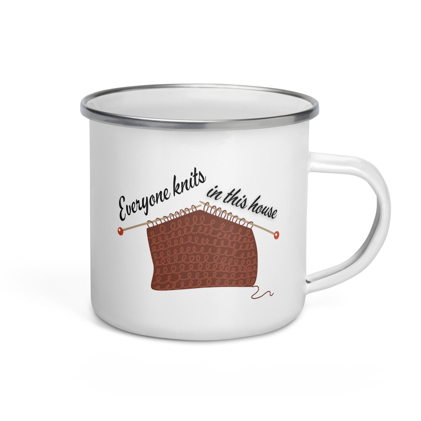 Everyone knits in this house - Enamel Mug