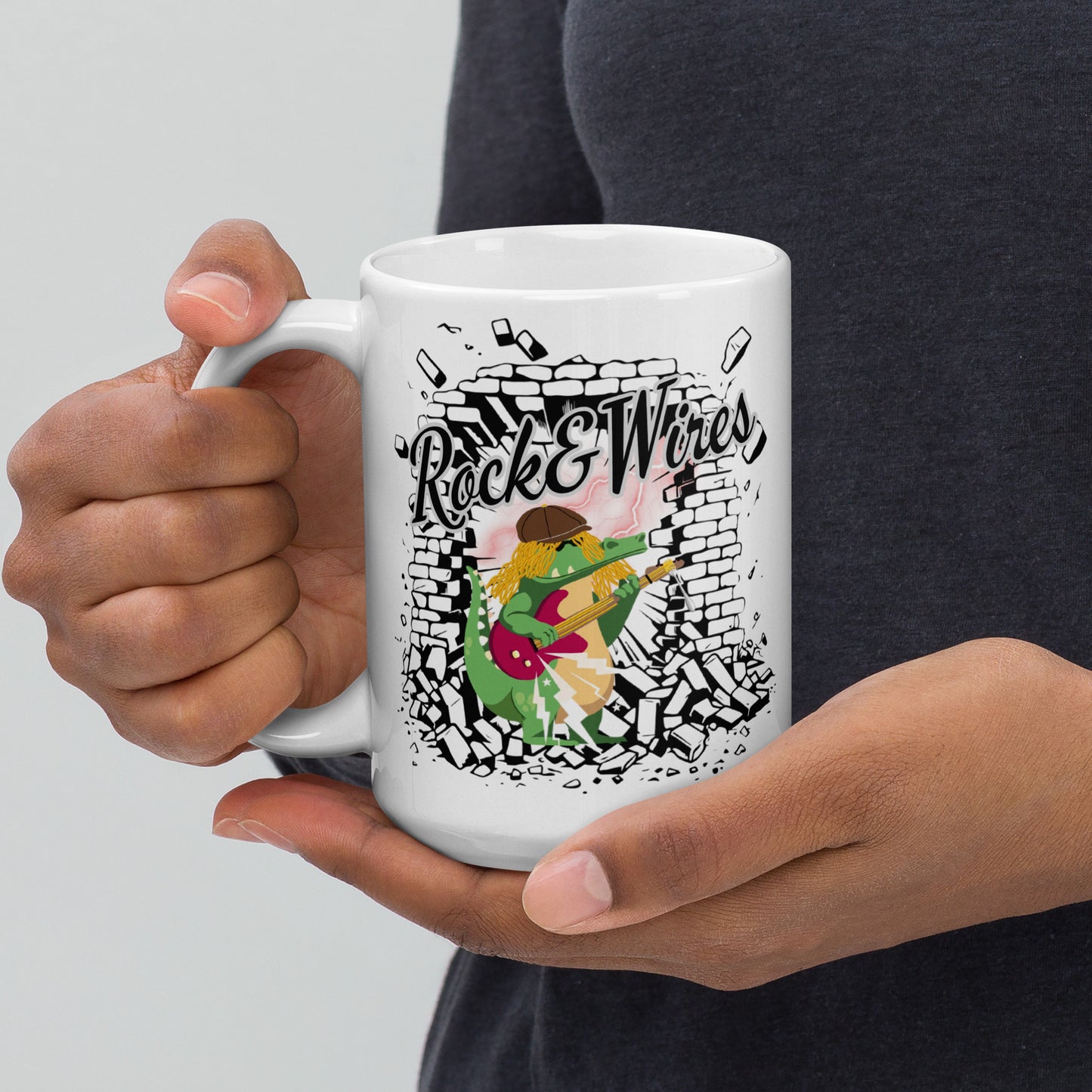 Rock&Wires - White glossy mug