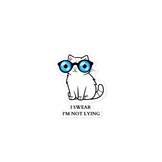 Lying cat with big blue eyes - Bubble-free stickers