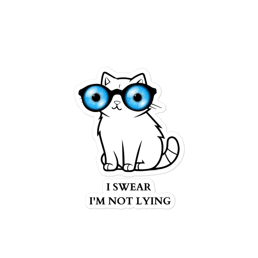 Lying cat with big blue eyes - Bubble-free stickers