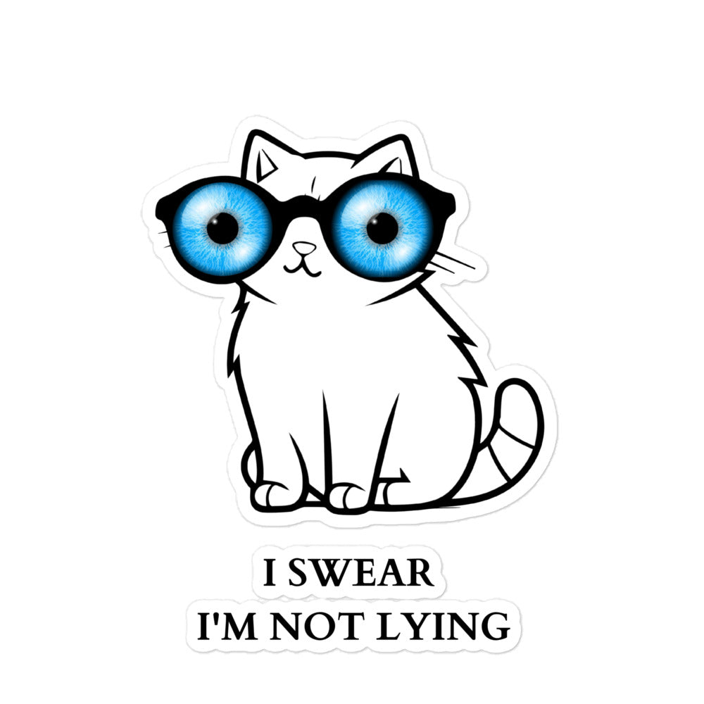 Lying cat with big blue eyes - Bubble-free stickers