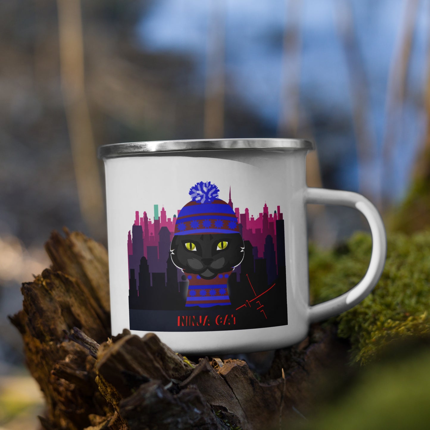 Ninja cat - Enamel Mug