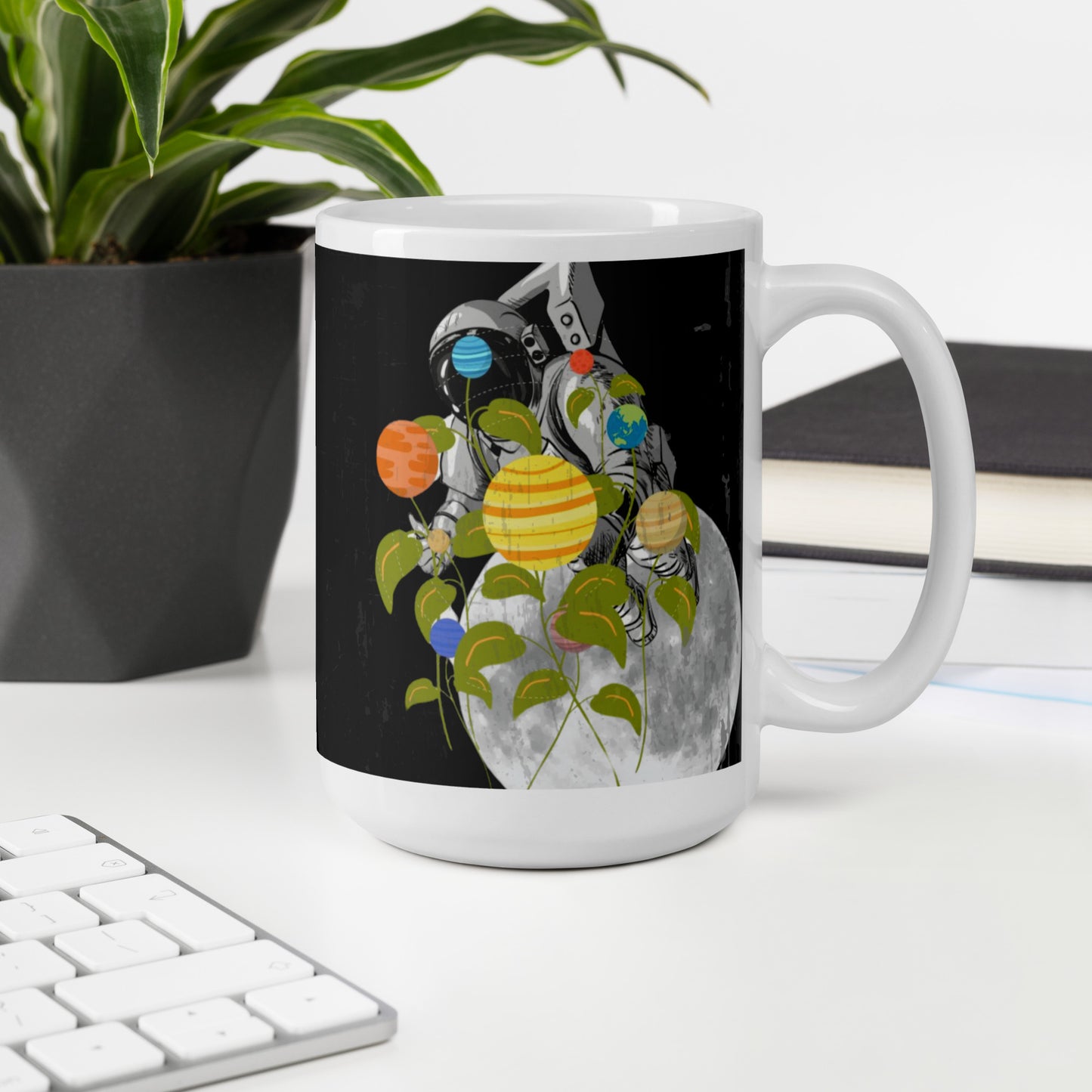 Searching for life in space - White glossy mug