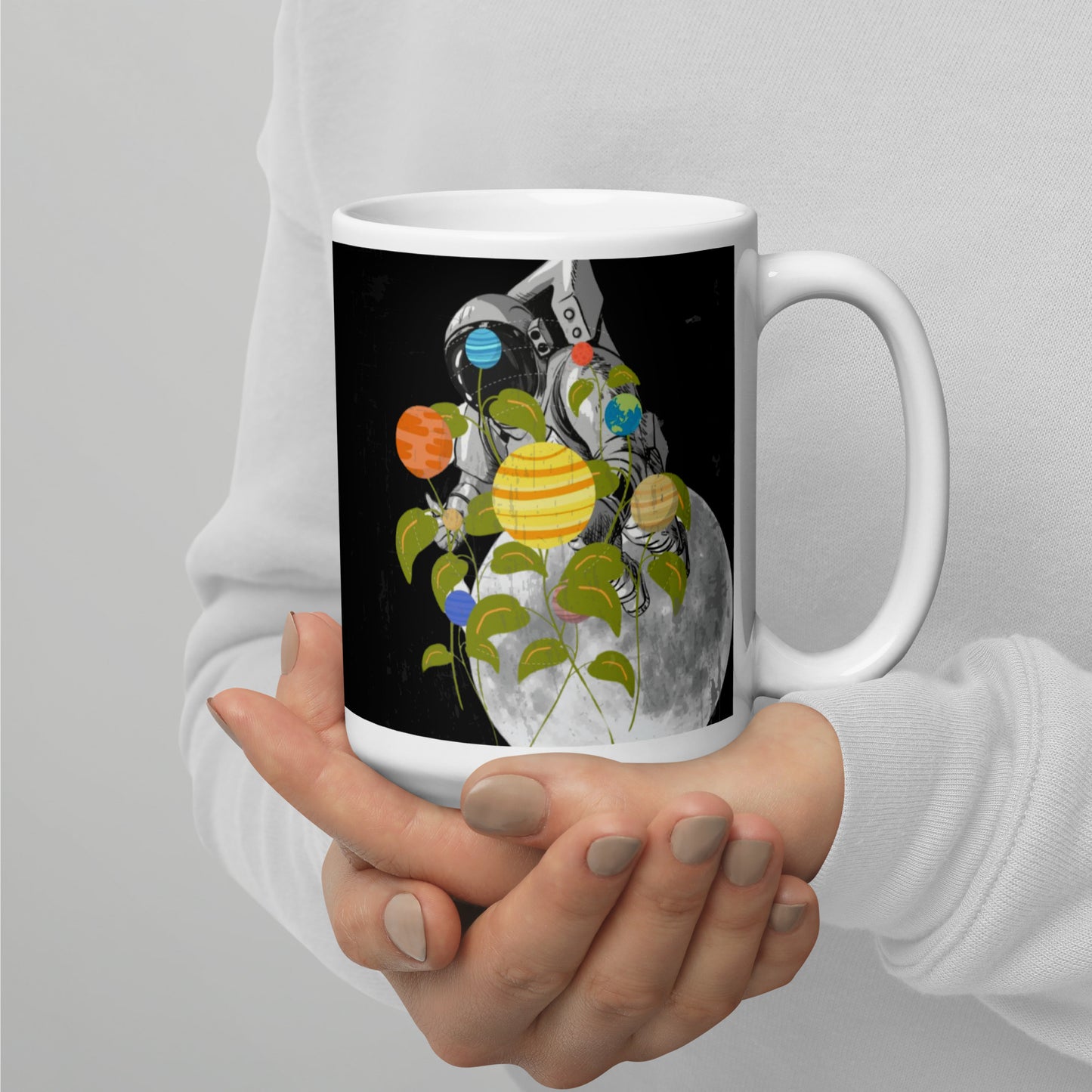 Searching for life in space - White glossy mug