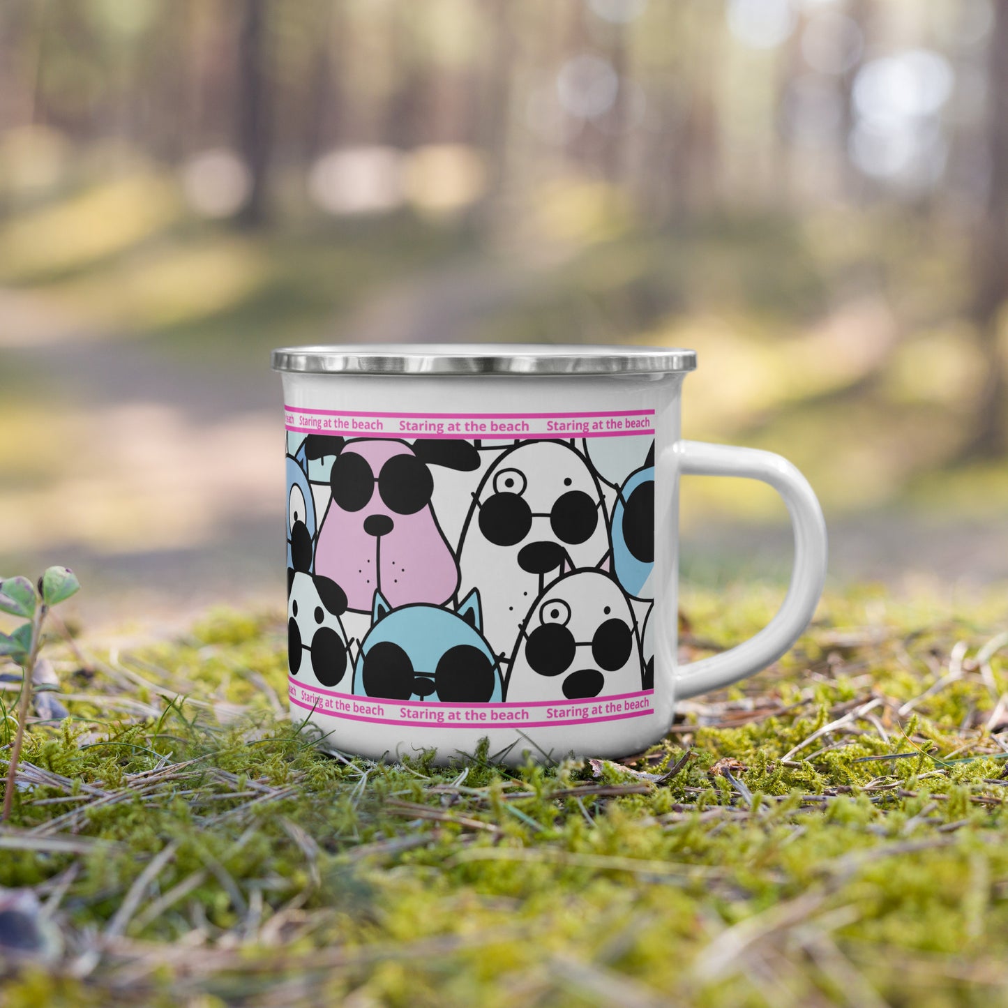 Staring at the beach - Enamel Mug