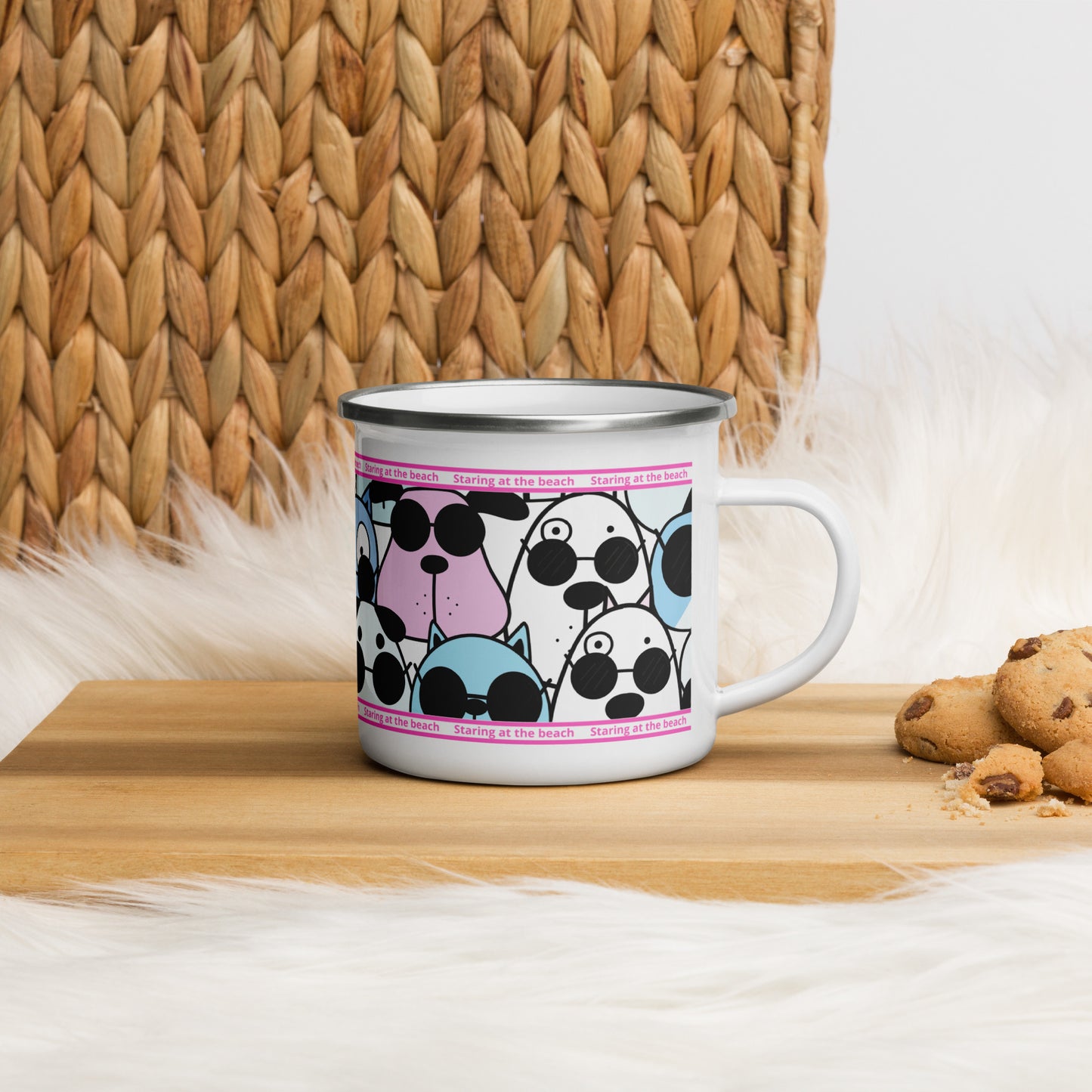 Staring at the beach - Enamel Mug