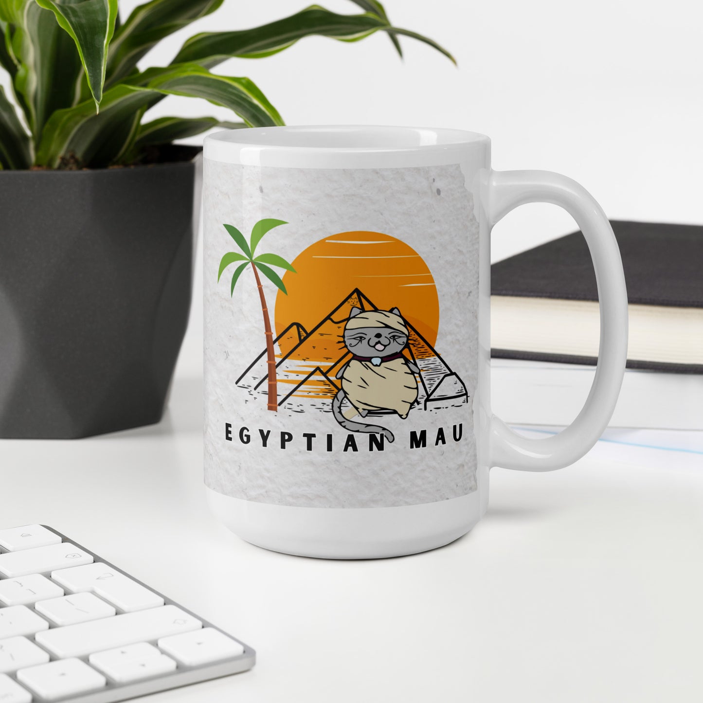 Egyptian mau cat - White glossy mug