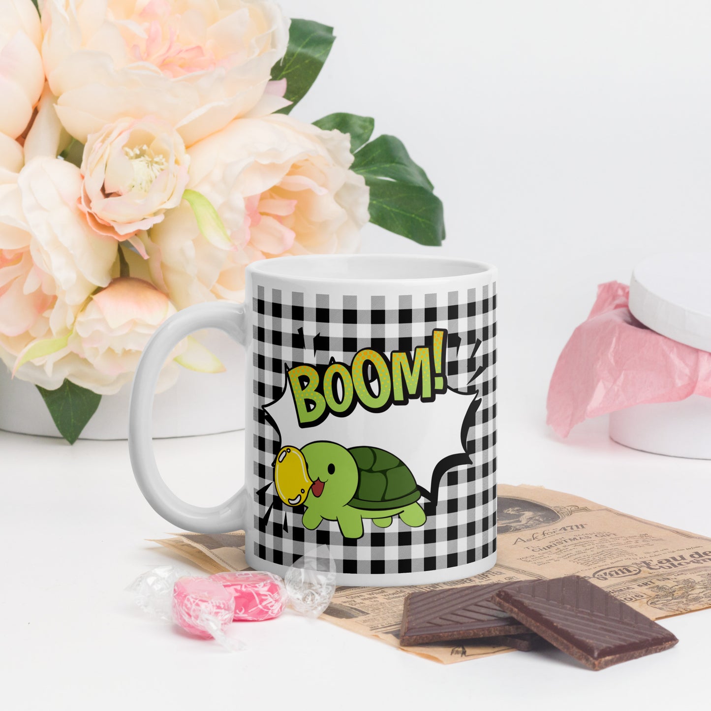 He'd chew you up and blow a bubble with you - White glossy mug