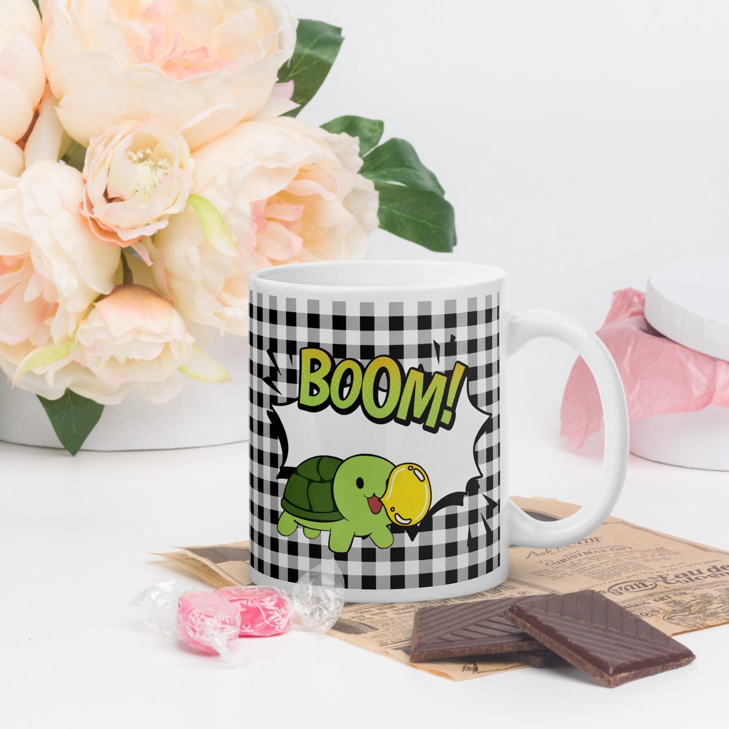 He'd chew you up and blow a bubble with you - White glossy mug