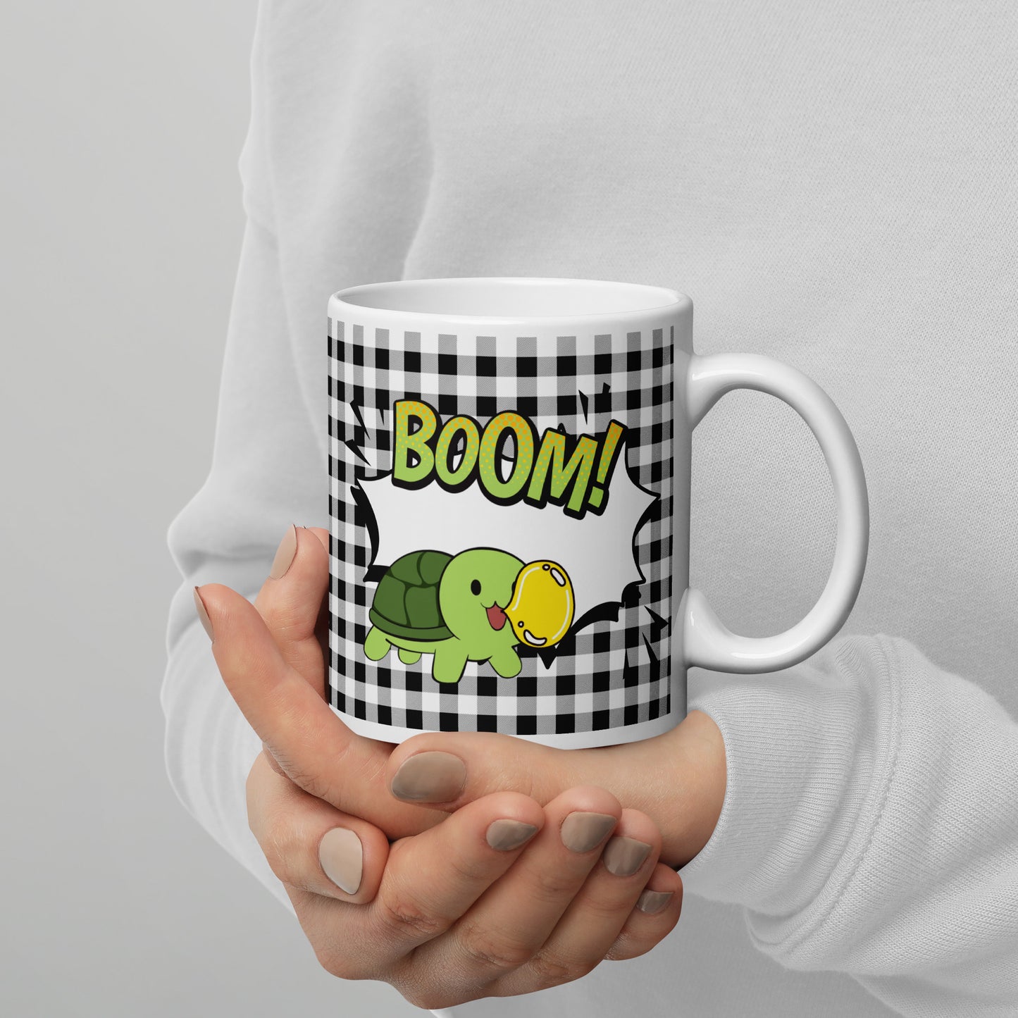 He'd chew you up and blow a bubble with you - White glossy mug