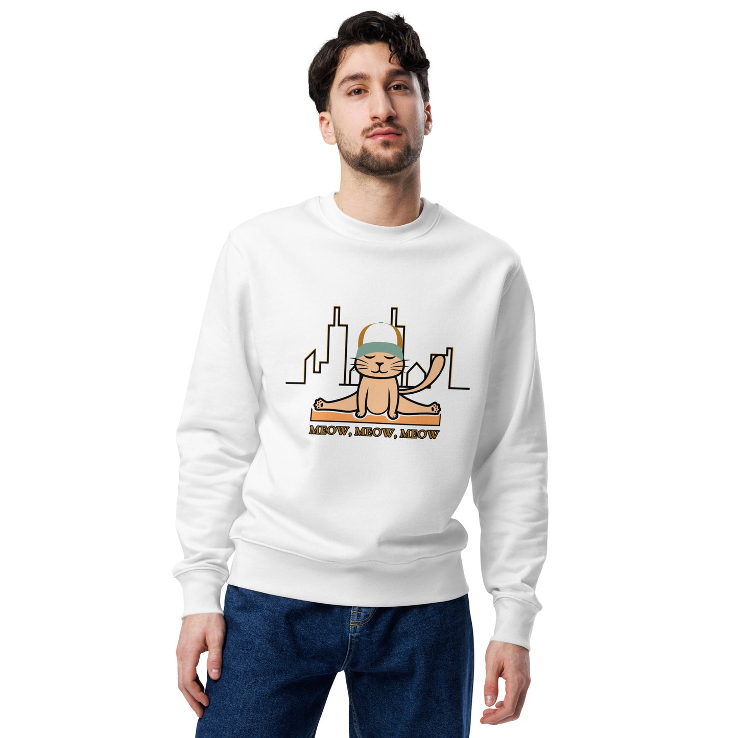 Yoga cat - Unisex eco sweatshirt