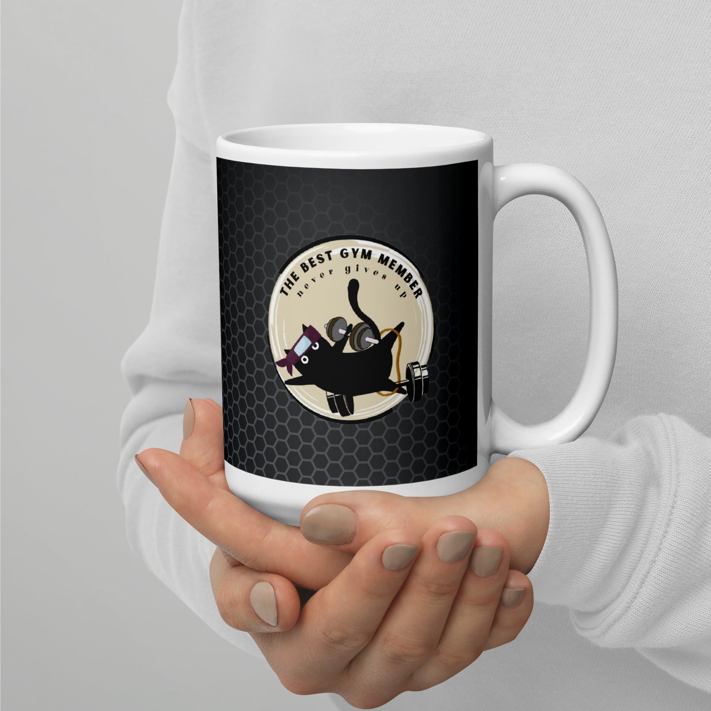 The best gym member - White glossy mug