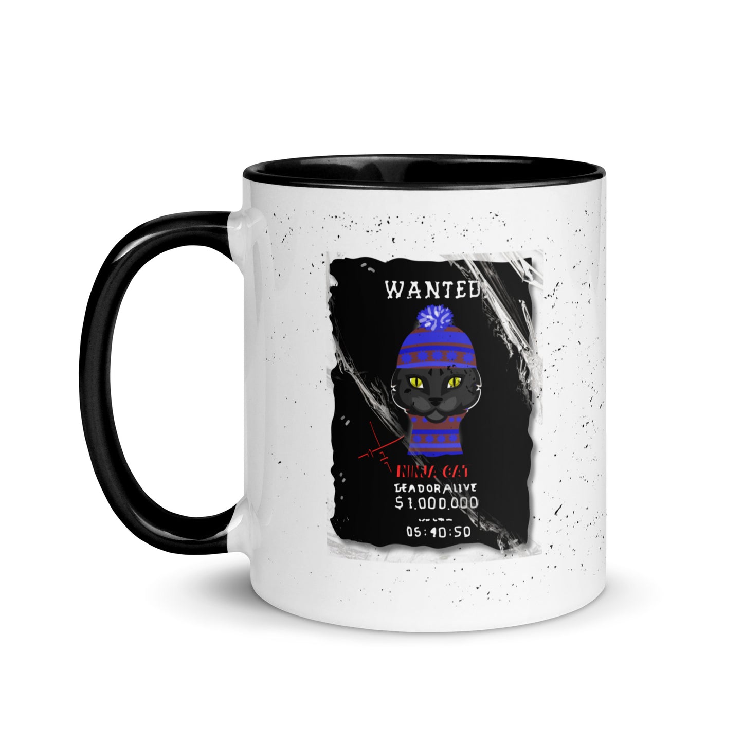 Ninja Cat  - Mug with Colour Inside