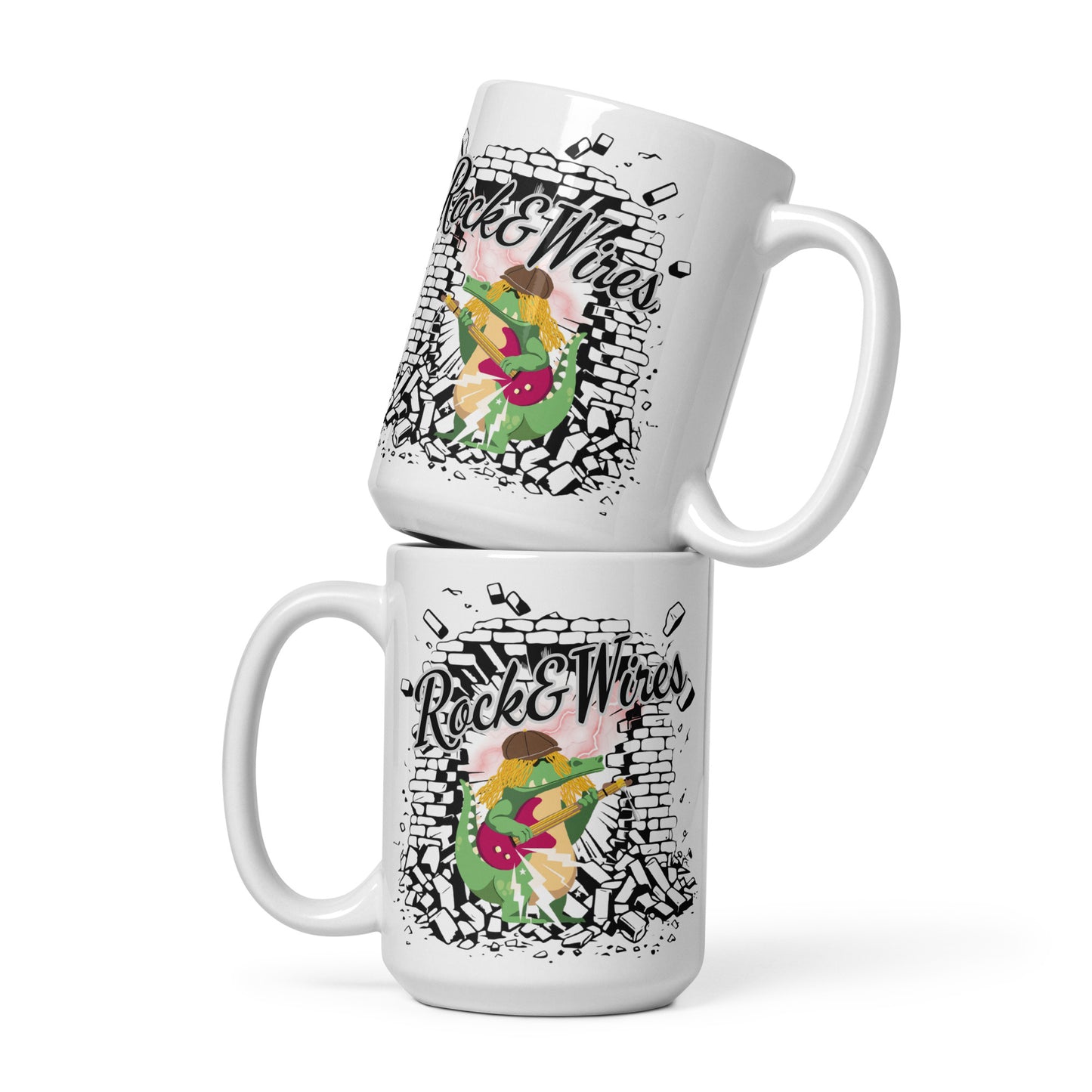 Rock&Wires - White glossy mug