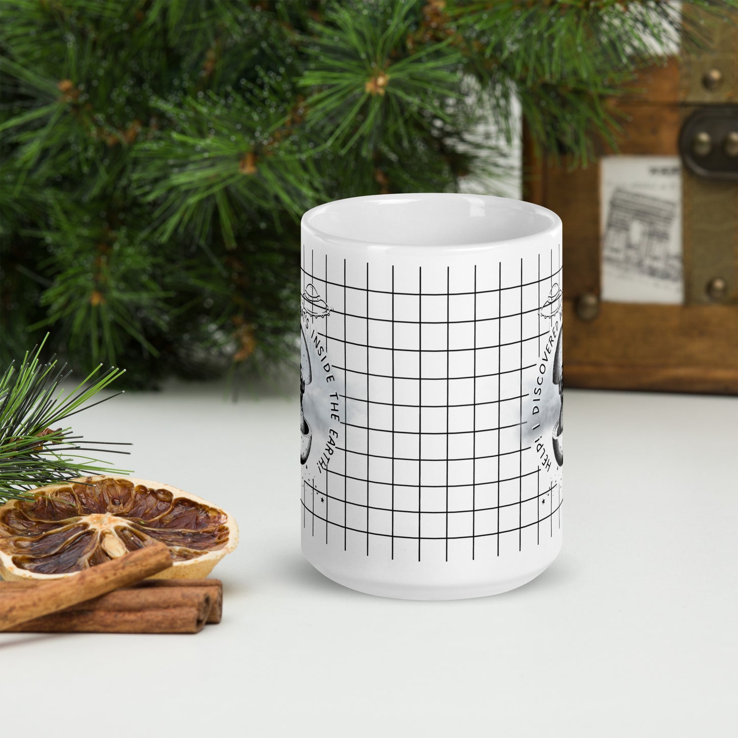 I discovered what's inside the Earth! - White glossy mug